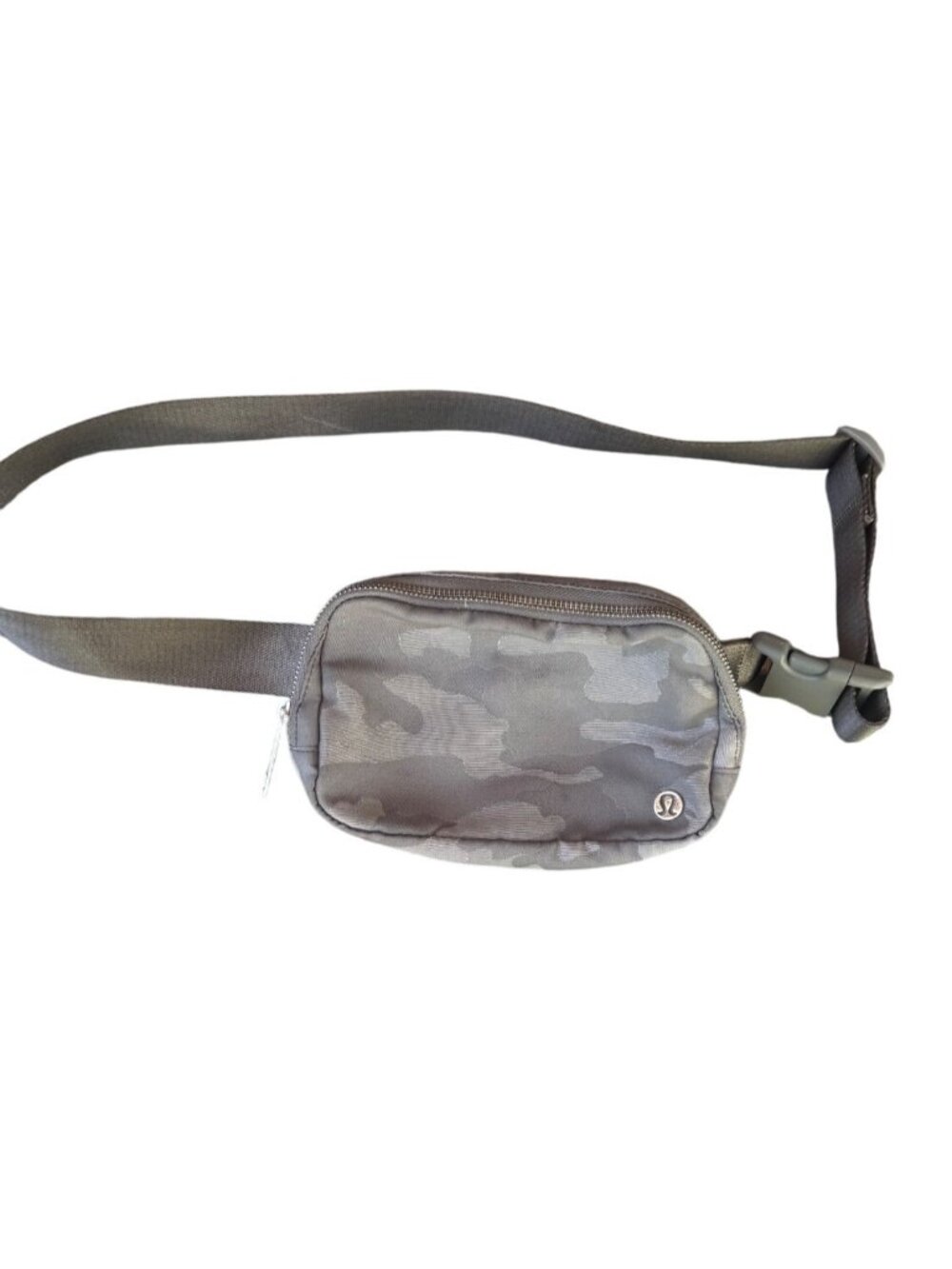 lululemon Camo Belt Bag Gray Black Adjustable Strap Zip Waist Pack